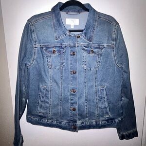 Time and Tru Classic Blue Jean Jacket Sz L